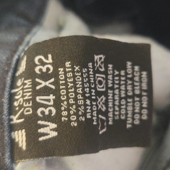 R. Sole Denim Moto Style Slim Fit Distressed Jeans Sz 34 x 32 - Picture 11 of 11